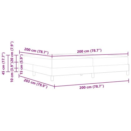 Легло с пружинирана основа Таупе 200 x 200 cm текстил