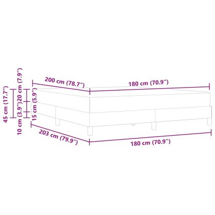 Рамка за легло с матрак Чисто бяло 180 x 200 cm текстил