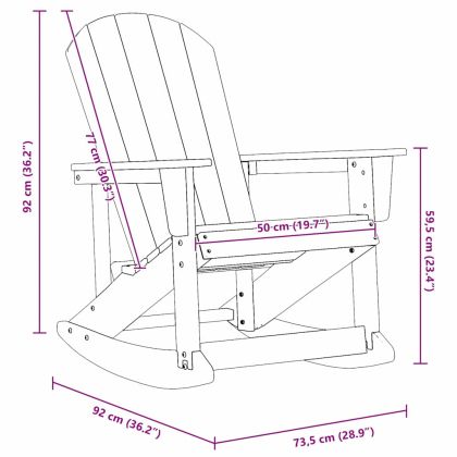 Люлеещ се стол Adirondack Нейви 73.5 x 92 x 90 см HDPE