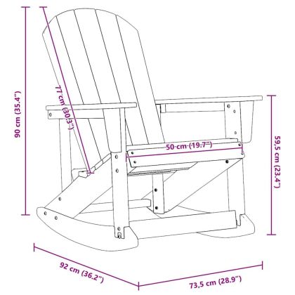 Люлеещ се стол Adirondack Черно 73.5 x 92 x 90 см HDPE