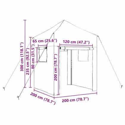 Оранжерия с покрив Зелен 200 x 200 x 300 см Стомана