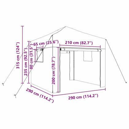 Оранжерия с покрив Зелен 290 x 290 x 315 см Стомана