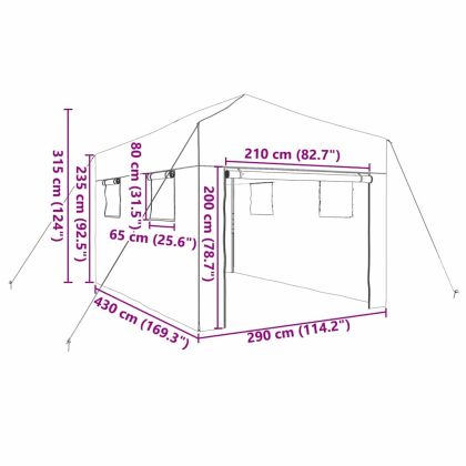 Оранжерия с покрив Зелен 290 x 430 x 315 см Стомана