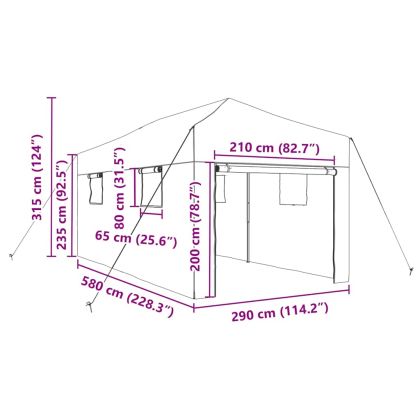 Оранжерия с покрив Зелен 290 x 580 x 315 см Стомана
