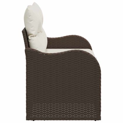 Градински диван Кафяво 121 x 62 x 69см полиратан