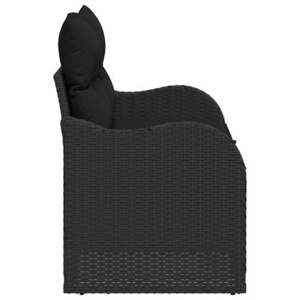 Градински диван Черно 121 x 62 x 69см полиратан