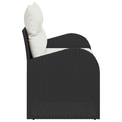 Градински диван Черно 124 x 62 x 69 см полиратан