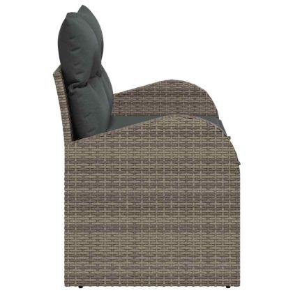 Градински диван Сив 124 x 62 x 69 см полиратан