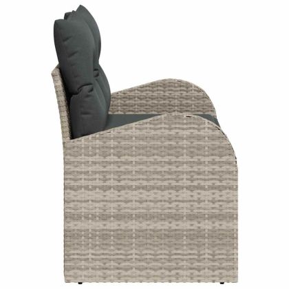 Градински диван Светлосиво 124 x 62 x 69 см полиратан