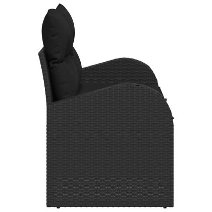 Градински диван Черно 124 x 62 x 69 см полиратан