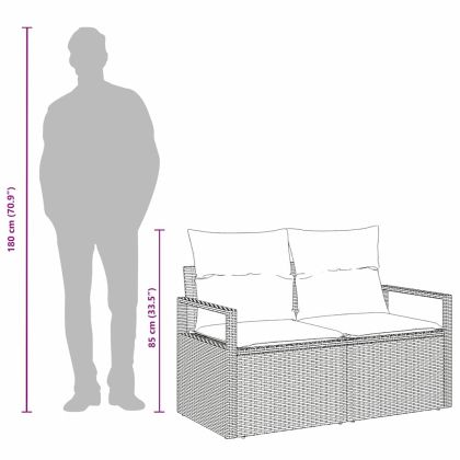 Градински диван с възглавница 120 x 62 x 69 см полиратан