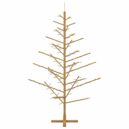 Дървено Коледно Дърво Кафяво 180 cm Борово дърво масив