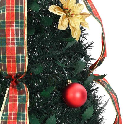 С изкуствено коледно дърво с поставка Зелен 150 cm ПВЦ