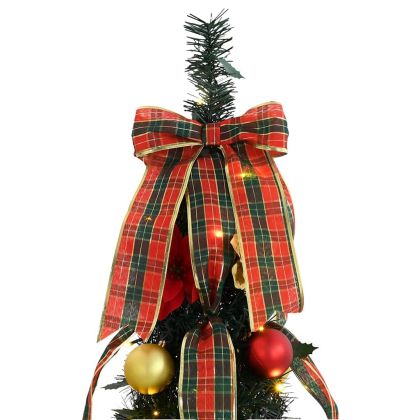 С изкуствено коледно дърво с поставка Зелен 210 cm ПВЦ