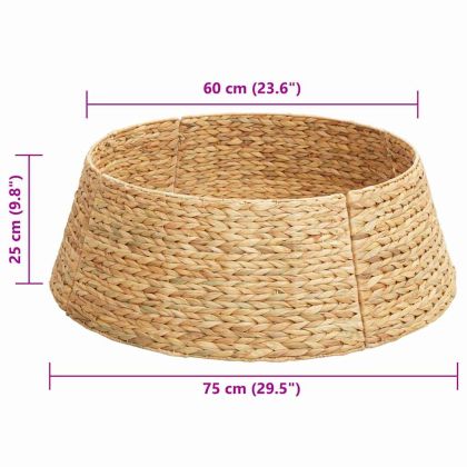 Коло за коледно дърво Кафяво 75 x 75 x 25 см Воден хиацинт