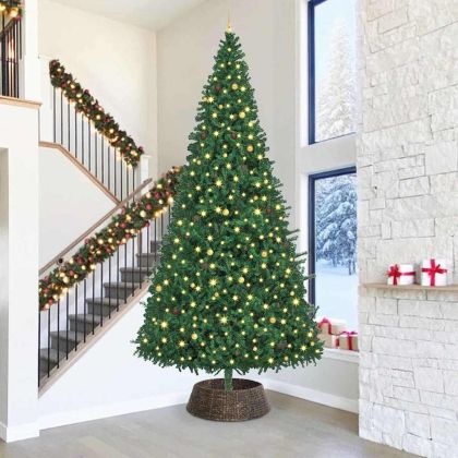 Коло за коледно дърво Черно 90 x 90 x 28 cm Воден хиацинт