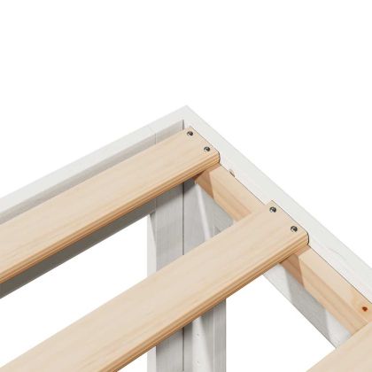 Семейна рамка за легло без матрак Бяла Масивна дървесина Бор