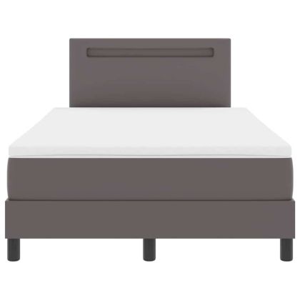 Рамка за легло с матрак с матрак Сив 120 x 190 cm Изкуствена