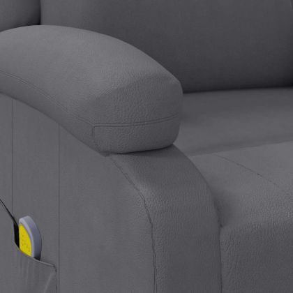 Масажен стол, сив, изкуствена кожа