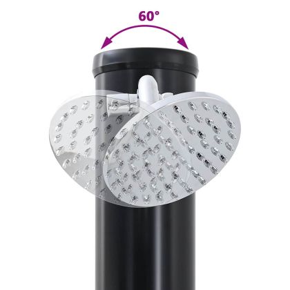 Външен соларен душ Черно 217 см PVC и алуминий