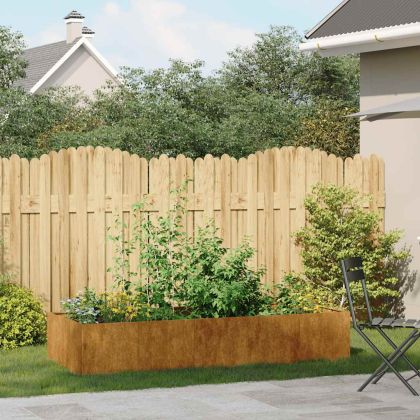 Кашпа, ръждива, 200x80x40 см, патинираща стомана