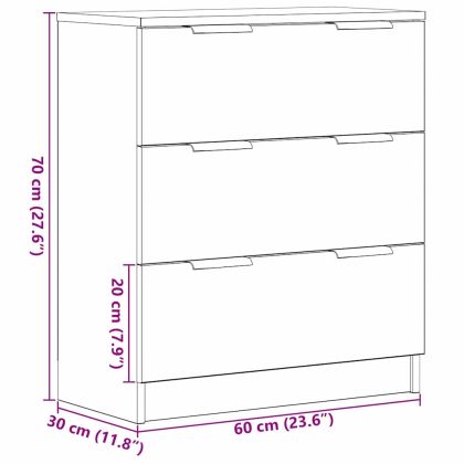Служебен шкаф Черния дъб 60 x 30 x 70 см Инженерно дърво
