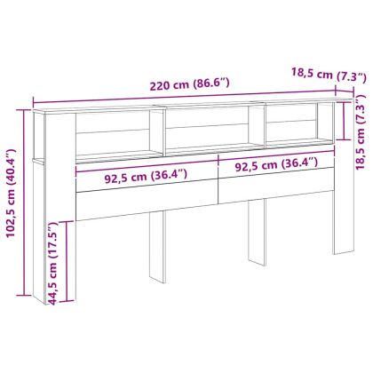 Табла за легло Черния дъб 220 x 18,5 x 102,5 см Инженерно дърво