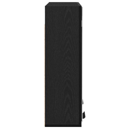 Огледален шкаф за баня с рафт с врата Черен дъб 64 x 20 x 67 см