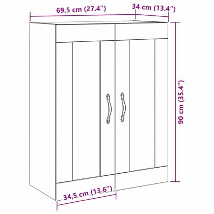 Стенен шкаф Старо дърво 69,5 x 34 x 90 см Инженерно дърво