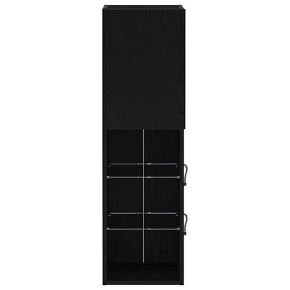 ТВ шкаф 2 pcs Черно 30,5 x 30 x 102 см Инженерно дърво