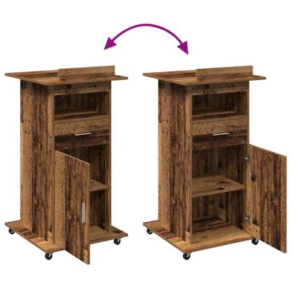 Подиум с чекмедже Старо дърво 55 x 55 x 107 cm Инженерно дърво