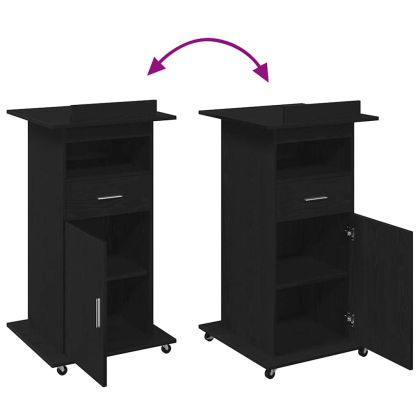 Подиум с чекмедже Черен дъб 55 x 55 x 107 cm Инженерно дърво