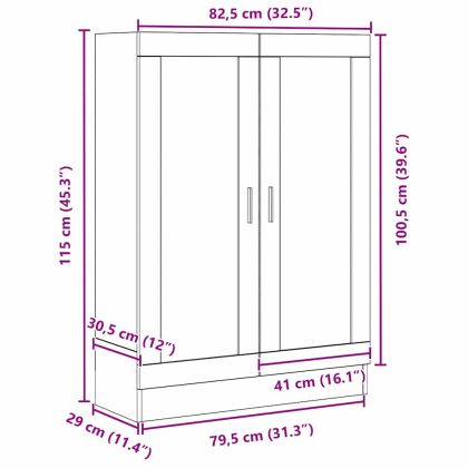 Шкаф за книги Черния дъб 82,5 x 30,5 x 115 см Инженерно дърво