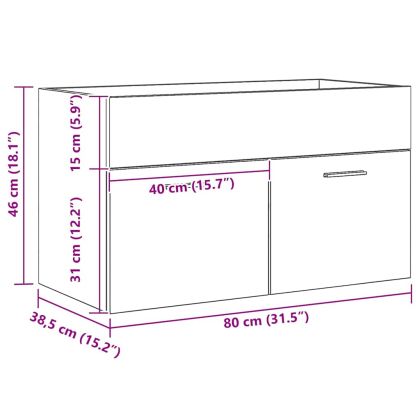 Шкаф за мивка Черния дъб 38,5 x 100 x 46 см Инженерно дърво