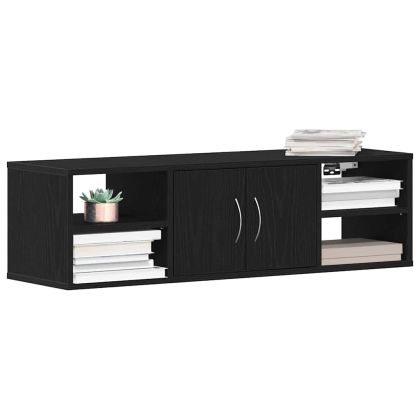 Стенен рафт с рафт Черния дъб 140 x 41 x 75 см Инженерно дърво