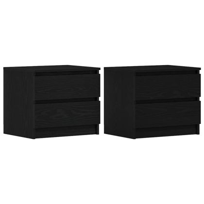 Нощен шкаф 2 pcs Черен дъб 50 x 40 x 43.5 см Инженерно дърво