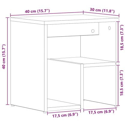 Нощен шкаф 2 pcs Черен дъб 40 x 30 x 40 см Инженерно дърво