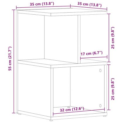 Нощен шкаф Черен дъб 35 x 35 x 55 см Инженерно дърво