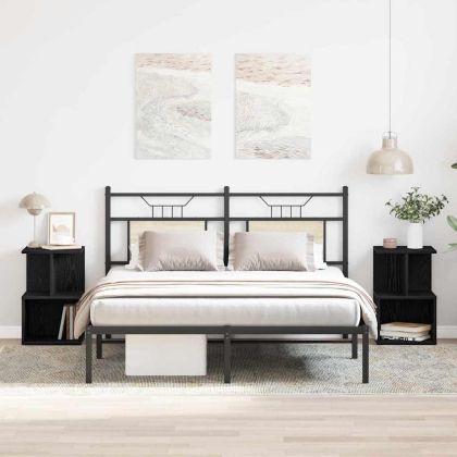 Нощен шкаф 2 pcs Черен дъб 35 x 35 x 55 см Инженерно дърво