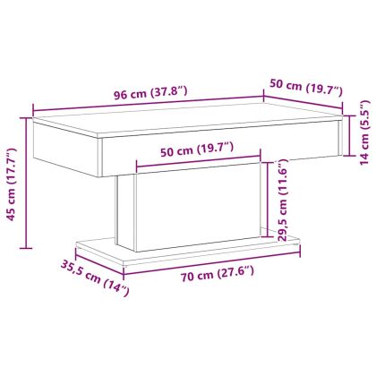 Масичка за кафе Черния дъб 96 x 50 x 45 см Инженерно дърво
