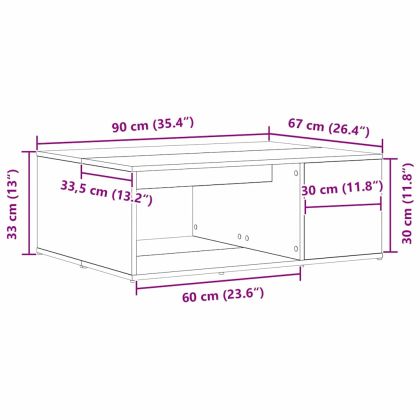 Масичка за кафе Черния дъб 90 x 67 x 33 см Инженерно дърво