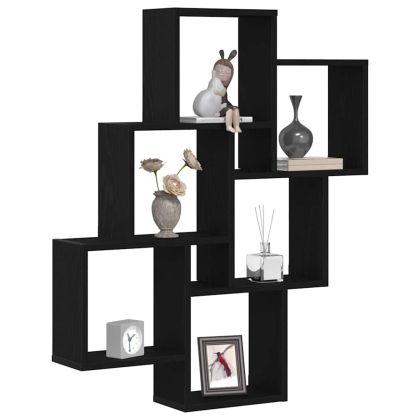 Стенен рафт с рафт Черния дъб 78 x 15 x 92 см Инженерно дърво