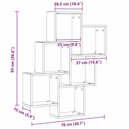 Стенен рафт с рафт Черния дъб 78 x 15 x 92 см Инженерно дърво