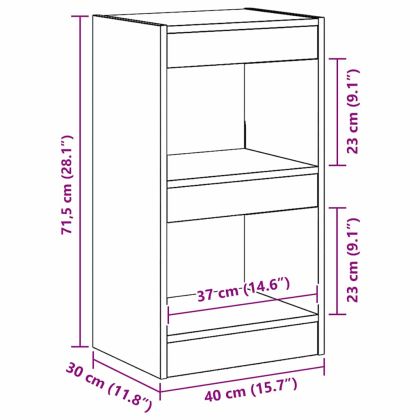 Шкаф за книги Черния дъб 40 x 30 x 71,5 см Инженерно дърво