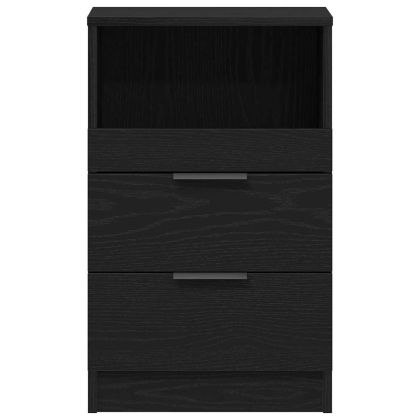 Нощен шкаф 2 pcs Черен дъб 40 x 35 x 65 см Инженерно дърво