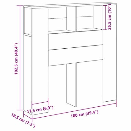 Табла за легло Черния дъб 100 x 19 x 104,5 см Инженерно дърво