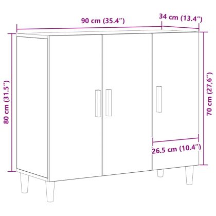 Служебен шкаф Черния дъб 90 x 34 x 80 см Инженерно дърво
