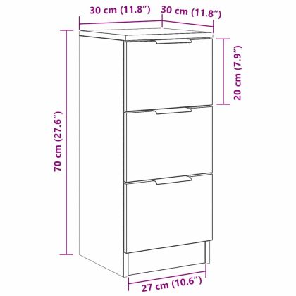 Черно дъбово секция Черен дъб 30 x 30 x 70 см Инженерно дърво