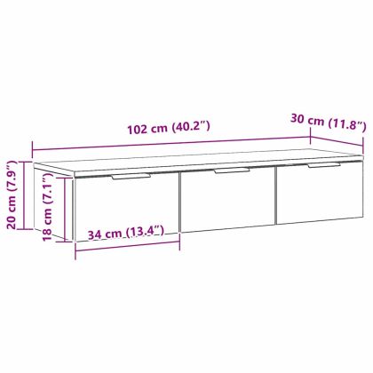 Стенен шкаф Черния дъб 102 x 30 x 20 см Инженерно дърво
