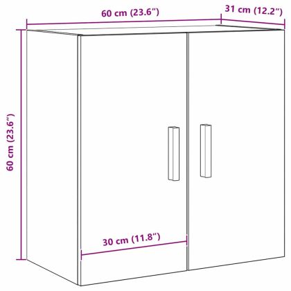 Стенен шкаф Черния дъб 60 x 30 x 60 cm Инженерно дърво